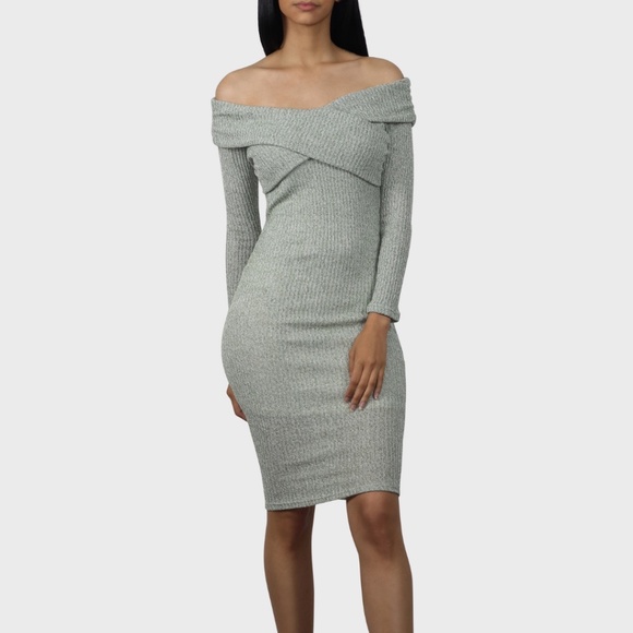 Dresses & Skirts - Marled Ribbed Sweater Dress Green